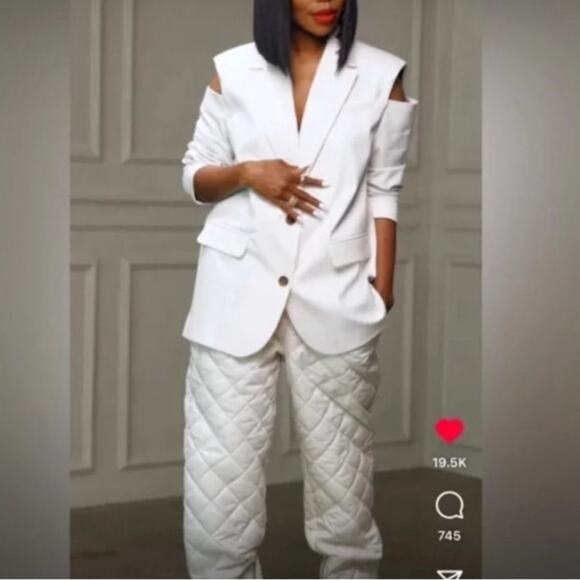 Kahlana Barfield Brown Quilted High-Rise Jogger Pant Future Collective XL Cinch - Picture 1 of 9